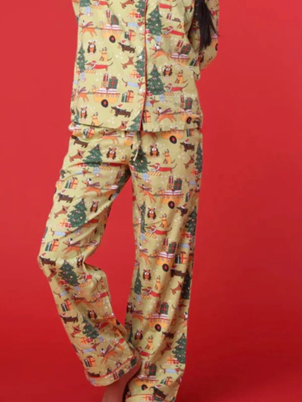 Mahogany Holiday dogs Women Sz S Pajama Bottom Pants Christmas